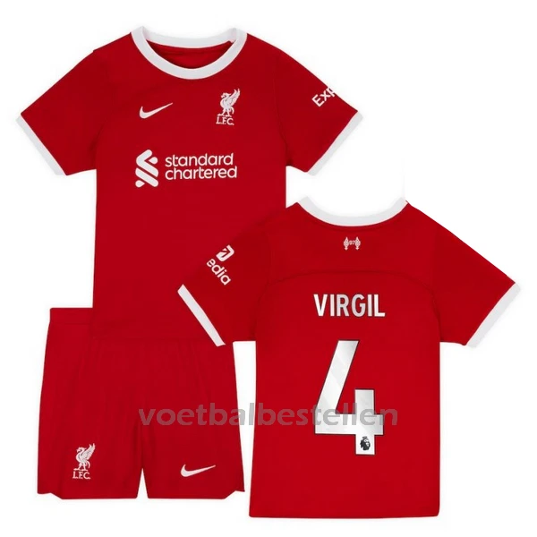 Liverpool Virgil van Dijk 4 Thuistenue Kinderen 23/24