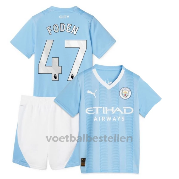 Manchester City Phil Foden 47 Thuistenue Kinderen 23/24