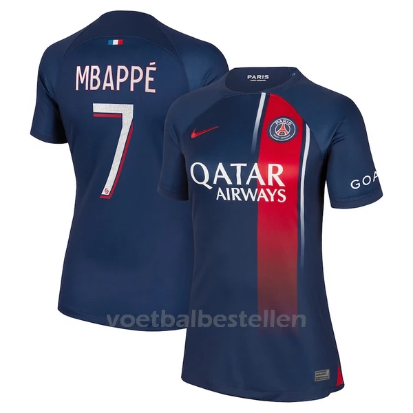 Paris Saint-Germain Kylian Mbappé 7 Thuisshirt Vrouwen 23/24