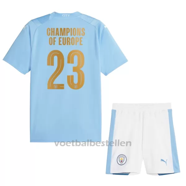 Manchester City Champions of Europe Thuistenue Kinderen 23/24