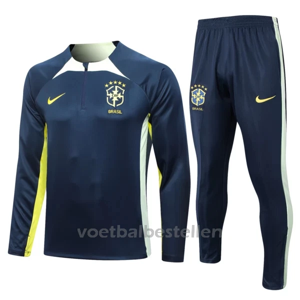 Brazilië Trainings Sweatshirt Pak 23/24 Blauw