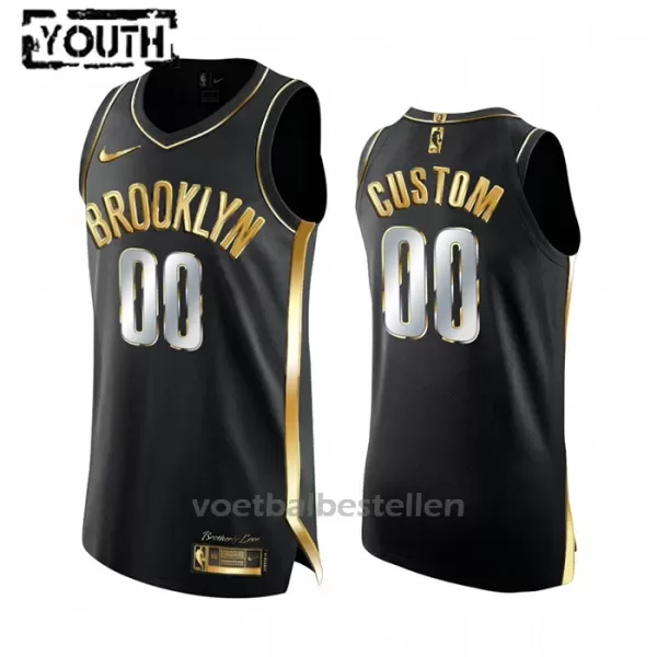 Brooklyn Nets NBA Shirt Golden Edition Swingman Kinderen Zwart