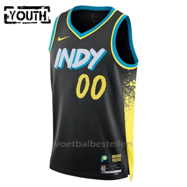 Indiana Pacers NBA Shirt City Edition Swingman 23/24 Kinderen Zwart