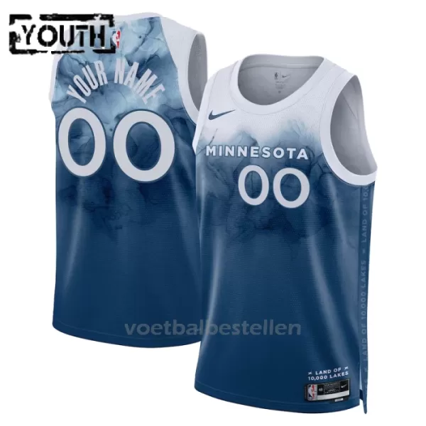 Minnesota Timberwolves NBA Shirt City Edition Swingman 23/24 Kinderen Blauw