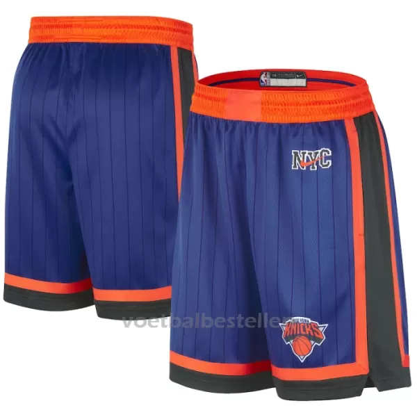 New York Knicks Shorts City Edition Swingman Blauw