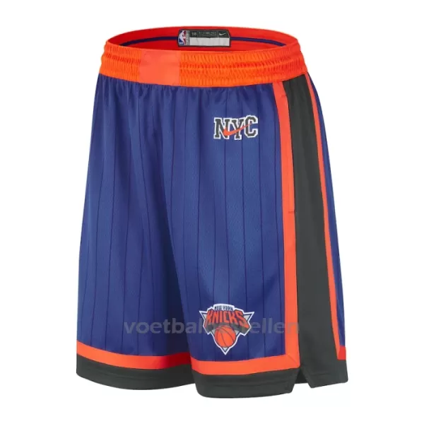 New York Knicks Shorts City Edition Swingman Blauw