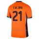 Nederland Frenkie de Jong 21 Thuisshirt EK 2024