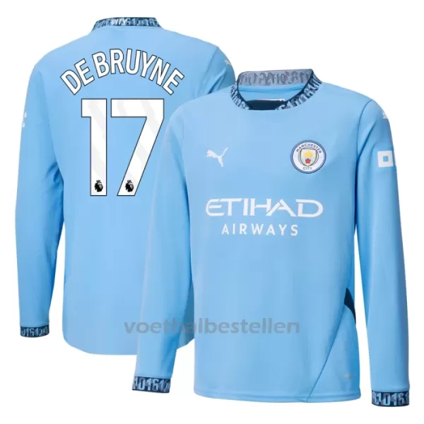 Manchester City Kevin De Bruyne 17 Thuisshirt 24/25 Lange Mouwen