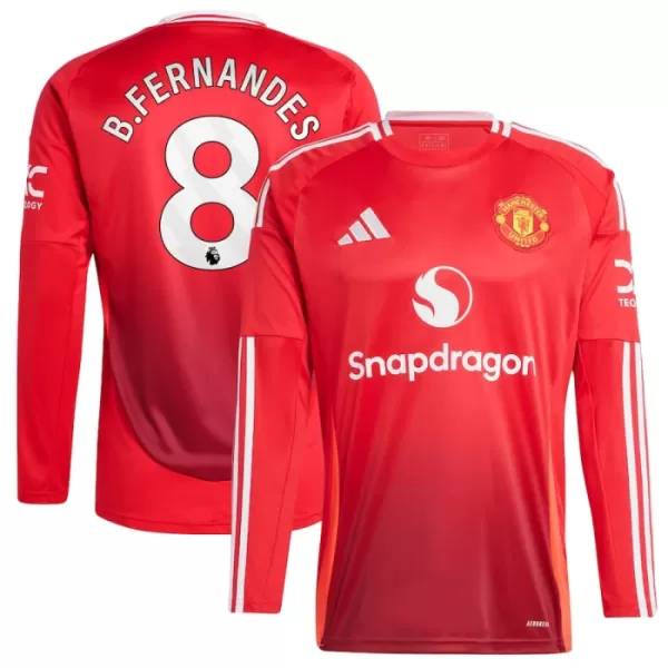 Manchester United Bruno Fernandes 8 Thuisshirt 24/25 Lange Mouwen