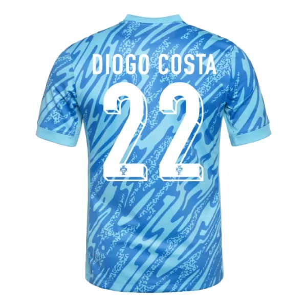 Portugal Diogo Costa 22 Doelman Shirt EK 2024 Blauw