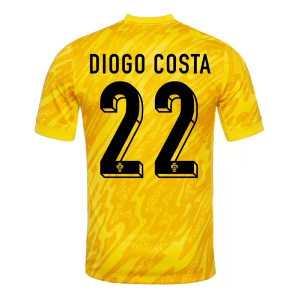 Portugal Diogo Costa 22 Doelman Shirt EK 2024 Geel