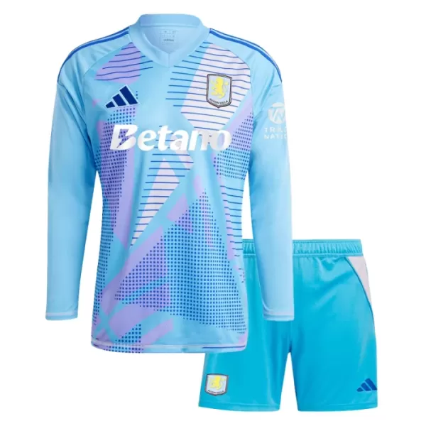 Aston Villa Doelman Tenue Kinderen 24/25 Lange Mouwen Blauw