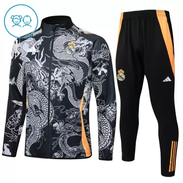 Real Madrid Trainingsjack Pak Kinderen Dragon 24/25 Zwart