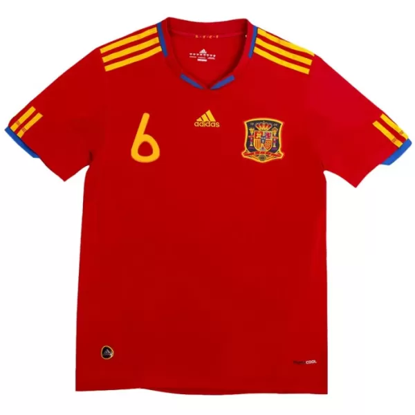 Spanje A. Iniesta 6 2010 Thuisshirt Retro